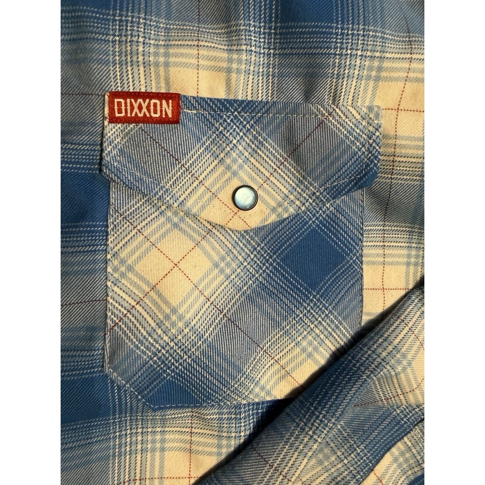 Dixxon The Winfield Flannel Shirt Mens M Blue Plaid Snap Front Dave Winfield - Picture 3 of 10